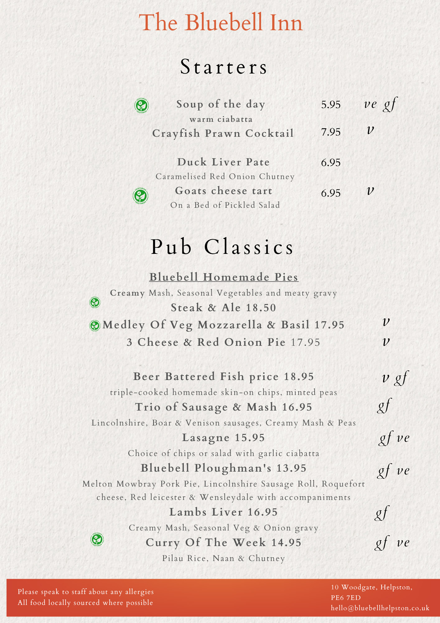 The Bluebell at Helpston | Good food